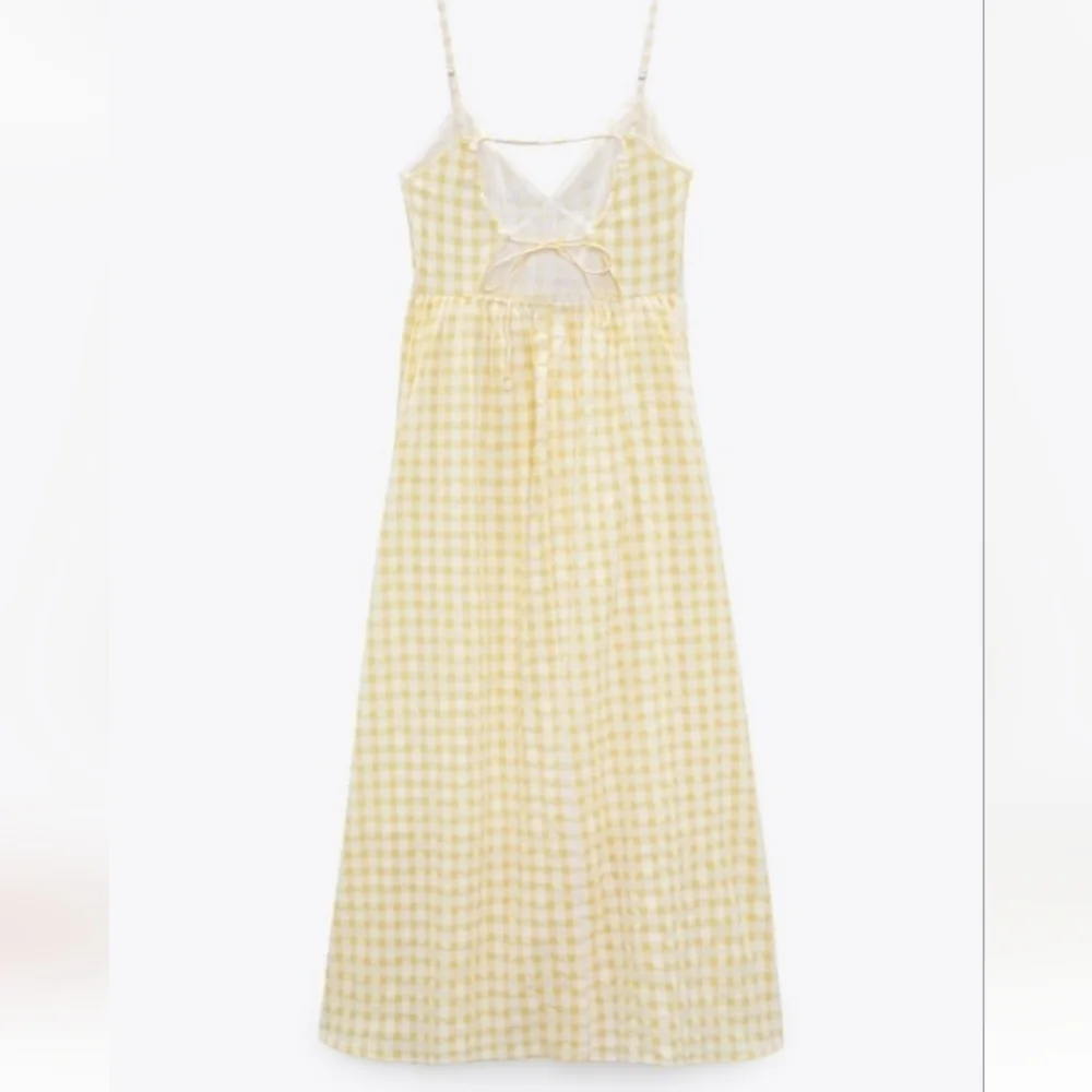 ZARA gingham Long Summer dress - Picture 4 of 9